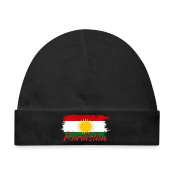 Kurdische Flagge mit Kurdistan Kurden  - Baby Premium Organic Mütze - Schwarz - Vorne