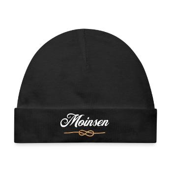 "Moinsen" - Tau-Edition - Baby Premium Organic Mütze - Schwarz - Vorne