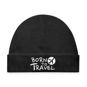 Born to Travel Reiselust Abenteuer - Baby Premium Organic Mütze - Schwarz - Vorne