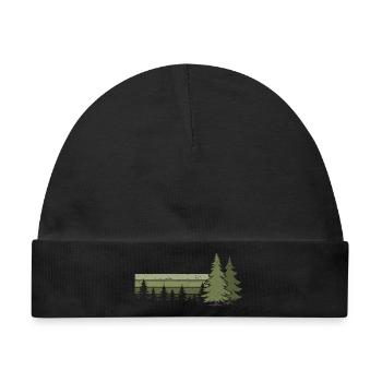 Wald Bäume Natur Naturliebhaber Wildnis Nadelbaum - Baby Premium Organic Mütze - Schwarz - Vorne