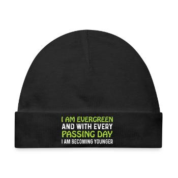 Evergreen every day younger - Baby Premium Organic Mütze - Schwarz - Vorne