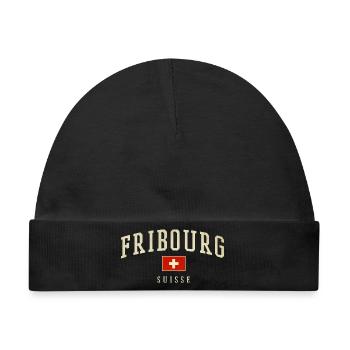 Fribourg Vintage Schweizer Emblem - Baby Premium Organic Mütze - Schwarz - Vorne