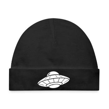 UFO Raumschiff Grunge Vintage Vektor - Baby Premium Organic Mütze - Schwarz - Vorne