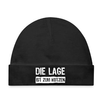Die Lage ist zum kotzen - Baby Premium Organic Mütze - Schwarz - Vorne