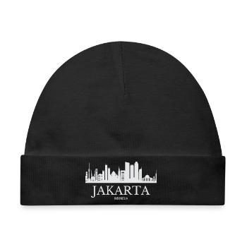 Jakarta Skyline, Jakarta Indonesien - Baby Premium Organic Mütze - Schwarz - Vorne