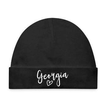 Georgia Heart Women's Love Georgia - Baby Premium Organic Mütze - Schwarz - Vorne