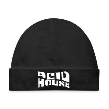 Acid House Retro-Typografie - Baby Premium Organic Mütze - Schwarz - Vorne