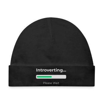 Introvert Loading  - Baby Premium Organic Mütze - Schwarz - Vorne
