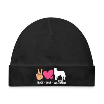Irischer Wolfshund - Baby Premium Organic Mütze - Schwarz - Vorne