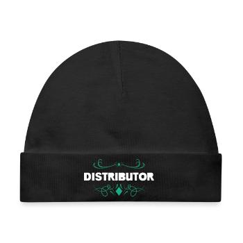 Distributor Ornament-Logo mit Barock-Details - Baby Premium Organic Mütze - Schwarz - Vorne