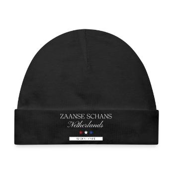 Zaanse Schans Niederlande Souvenir – Reise minimal - Baby Premium Organic Mütze - Schwarz - Vorne
