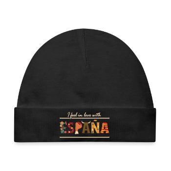 I Feel In Love With España Spanien Urlaub Spruch - Baby Premium Organic Mütze - Schwarz - Vorne