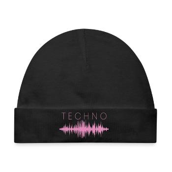 Techno Bass Party - Baby Premium Organic Mütze - Schwarz - Vorne