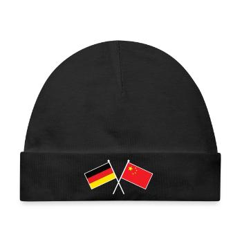 Germany x China Friendship Flags - Baby Premium Organic Mütze - Schwarz - Vorne