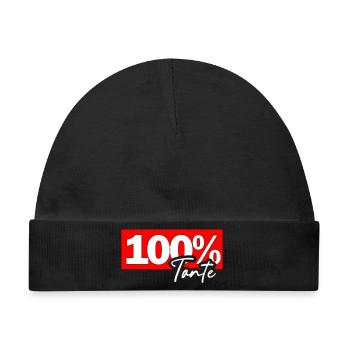 100% Tante Shirtdesign - Baby Premium Organic Mütze - Schwarz - Vorne