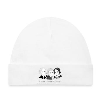 Bach - Mozart - Beethoven im Chibi-Style - Baby Premium Organic Mütze - Weiß - Vorne