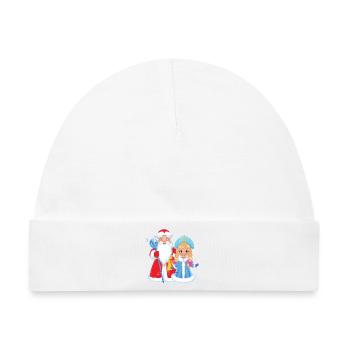 Ded Moroz Snegurotschka russischer Weihnachtsmann - Baby Premium Organic Mütze - Weiß - Vorne