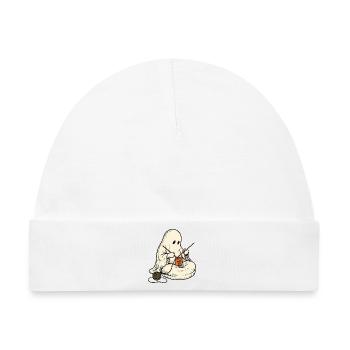 Strickender Herbstgeist - Baby Premium Organic Mütze - Weiß - Vorne