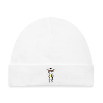 Gay Regenbogen Herz Tier Zebra - Baby Premium Organic Mütze - Weiß - Vorne