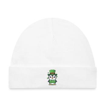 Leprechaun Pinguin - Baby Premium Organic Mütze - Weiß - Vorne