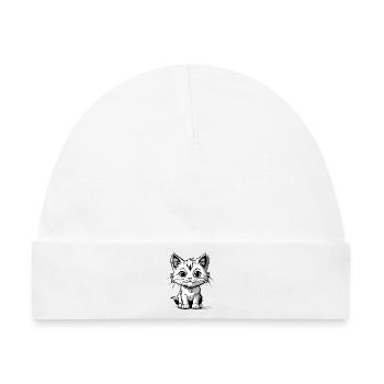 Cute Kitty – Süßes Kätzchen - Baby Premium Organic Mütze - Weiß - Vorne