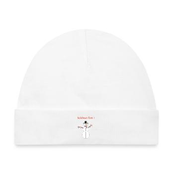 Schneemann schönes Fest - Baby Premium Organic Mütze - Weiß - Vorne