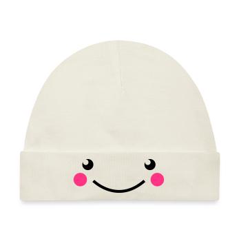 smile - Baby Premium Organic Mütze - Naturweiß - Vorne