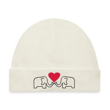 elefant - Baby Premium Organic Mütze - Naturweiß - Vorne