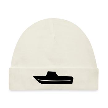 Motorboot Fischerboot Boot Kapitän - Baby Premium Organic Mütze - Naturweiß - Vorne