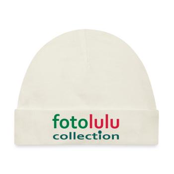 fotolulu collection Mütze - Baby Premium Organic Mütze - Naturweiß - Vorne