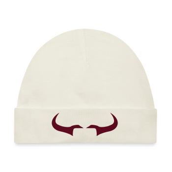 Bull Horns 02 - red - Baby Premium Organic Mütze - Naturweiß - Vorne