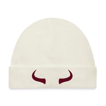 Bull Horns - red - Baby Premium Organic Mütze - Naturweiß - Vorne