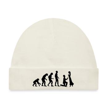 EVOLUTION HEIRATSANTRAG! - Baby Premium Organic Mütze - Naturweiß - Vorne