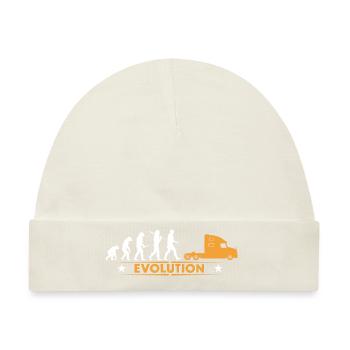 LKW Brummi Trucker - orange/weiss - Baby Premium Organic Mütze - Naturweiß - Vorne