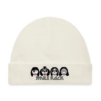 Smiley Kiss Smile Rock Icons dd light - Baby Premium Organic Mütze - Naturweiß - Vorne