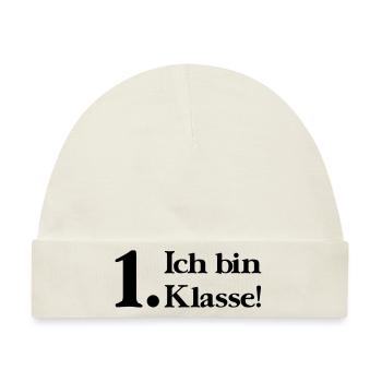 Ich bin 1. Klasse - Baby Premium Organic Mütze - Naturweiß - Vorne