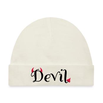 6061912 118998807 Devil - Baby Premium Organic Mütze - Naturweiß - Vorne