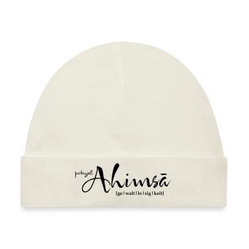 yoga ahimsa gewaltlosigkeit - Baby Premium Organic Mütze - Naturweiß - Vorne