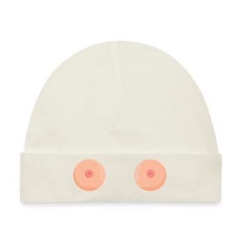 boobs - Baby Premium Organic Mütze - Naturweiß - Vorne