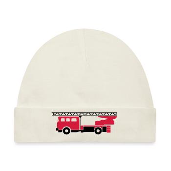 Feuerwehrauto (fire engine) - Baby Premium Organic Mütze - Naturweiß - Vorne
