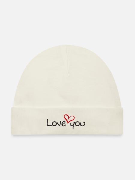 love you - Baby Premium Organic Mütze - Naturweiß
