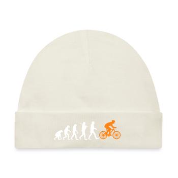Evolution Fahrrad Bicycle Radsport Geschenk cool - Baby Premium Organic Mütze - Naturweiß - Vorne