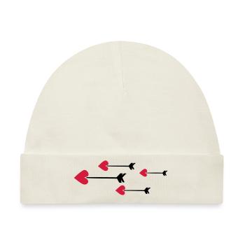 arrow heart love amor 802 - Baby Premium Organic Mütze - Naturweiß - Vorne