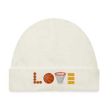 Love Basketball Sport Slamdunk Fan Ball Liebhaber - Baby Premium Organic Mütze - Naturweiß - Vorne