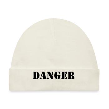 Danger Gefahr T-Shirt - Baby Premium Organic Mütze - Naturweiß - Vorne