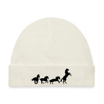 Unterhaltung Pferd Pferde horse5 - Baby Premium Organic Mütze - Naturweiß - Vorne