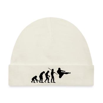 Evolution des Menschen - Kampfsport - Baby Premium Organic Mütze - Naturweiß - Vorne