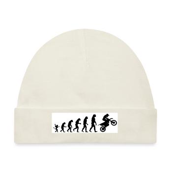 Evolution Motorrad - Baby Premium Organic Mütze - Naturweiß - Vorne