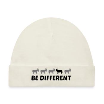 text anders be different esel pferd pony klein pac - Baby Premium Organic Mütze - Naturweiß - Vorne