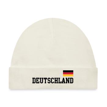 Deutschland Flagge - Germany-BRD-Fahne-Flagge - Baby Premium Organic Mütze - Naturweiß - Vorne